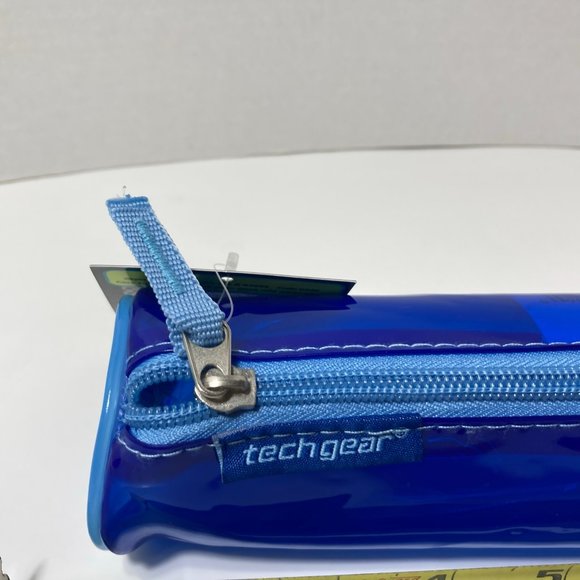 5 Blue Makeup Bag Pencil Zipper Organizer Tube - Picture 5 of 9